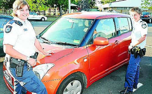 Constable Fiona Scott and Constable Jade Fleming check cars are locked yesterday. Constable Fiona Scott and Constable Jade Fleming check cars are locked yesterday.